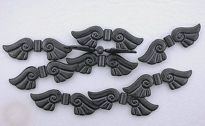 #ad SIX 1 7 10 INCH x 1 2 INCH ANGEL WING GUNMETAL SPACER BEADS cf22 $12.36
