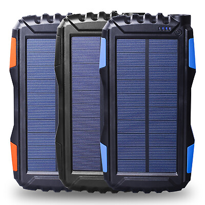 #ad 25000mAh Solar Power Bank Battery Dual USB Waterproof Charger for Phone 3 Color $25.46