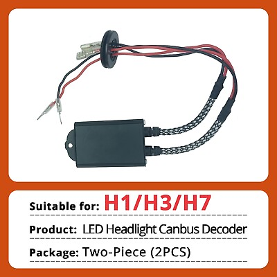 #ad 2× H1 H3 H7 LED Headlight Canbus Decoder Error Canceller Resistor Anti Flicker $99.39