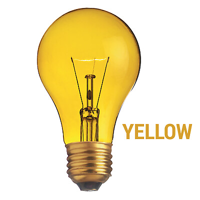 #ad TRANSPARENT YELLOW Bulb 130V =120V 25W A19 Medium E26 General Service Dimmable $1.00