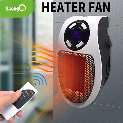 #ad Smart Wall Space Portable Electric Heater With Adjustable Thermostat and Timer $55.99