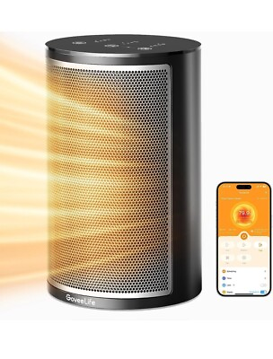 #ad GoveeLife Smart Space Heater for Indoor Use 1500W Fast Electric Heater Black $39.99