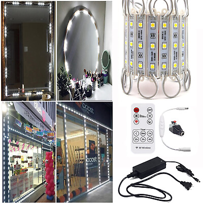 #ad White 5050 3 LEDs Module Light Showcase Window Sign Lamp Timing Remote Power $131.39