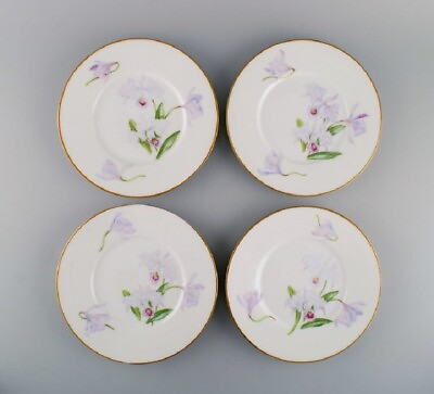 #ad Four antique unique Royal Copenhagen plates in porcelain with iris flowers. $340.00