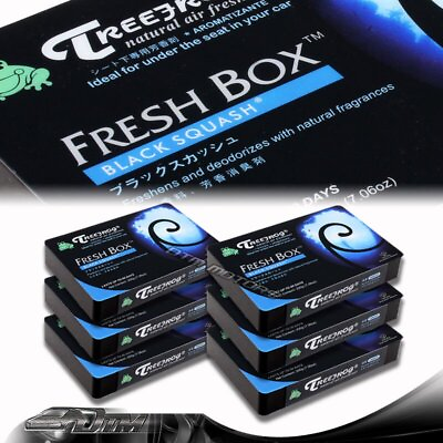 #ad 6 PACK TreeFrog Natural Xtreme Fresh Box Car Air Freshener JDM Black Squash $45.99