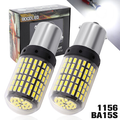 #ad 2X White 1156 BA15S LED Canbus 144SMD 20W Car Brake Reverse Lamp Tail Light Bulb $10.79