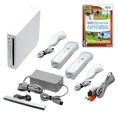 #ad Authentic Wii Console White Pick Controls Wii Sports Mario Kart amp; More USA $154.99