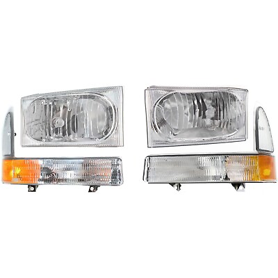 #ad #ad Headlight Kit For 99 04 Ford F 250 Super Duty Left and Right With Corner Lights $75.89