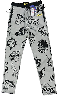 #ad Converse x CHINATOWN MARKET Size XS NBA Team Logo Gray and Black Sweat Pants $70.63