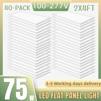 #ad 2X4FT LED Flat Panel Light 8400LM 75W 5000K Dimmable Drop Ceiling Office Lights $127.49