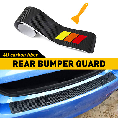#ad Bumper Car Rear Protector Strip Tricolor Trim Trunk Sill Guard Scratch Pad Cover $8.99