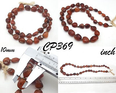 #ad 10mm Beautiful Tibetan Antique Carnelian Agate Stone Beads 20quot; Necklace #CP369 $55.00
