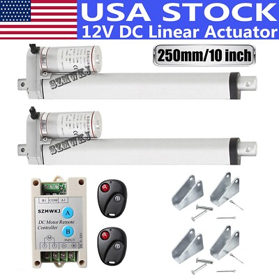 #ad A Pair of 10quot; 1000N Linear Actuator 12V Motor amp;Remote Control Heavy Duty Lifting $113.39