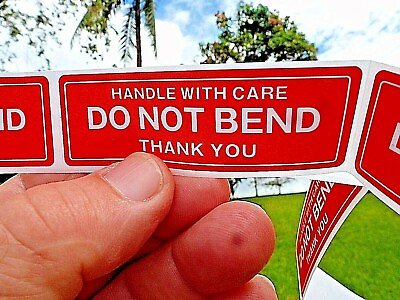 #ad DO NOT BEND HANDLE WITH CARE Stickers 1quot; x 3quot; Pack of 50 Not On Roll Fast Ship $1.89