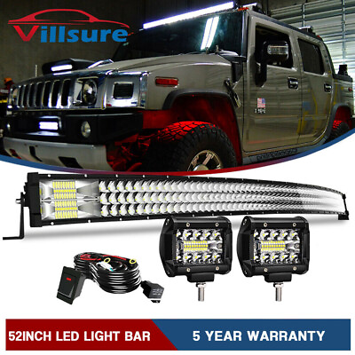#ad 52quot; INCH LED Light Bar4#x27;#x27; Lamp Pods Combo For Hummer H1 H2 H3 Humvee AM General $82.99