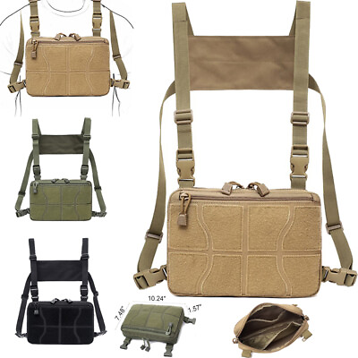 #ad Recon Kit Bag Tactical Combat Chest Pack Airsoft Front Molle Chest Pouch Rig Bag $13.98