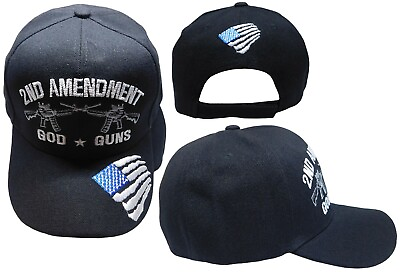 #ad #ad 2nd Amendment God Guns USA Patriotic Machine Guns Black NRA Cap Hat $12.88