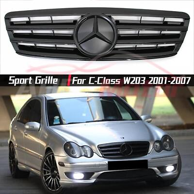 #ad Glossy Black Sport Style Grille For Benz C Class W203 2001 2007 C200 C240 C320 $109.00