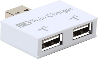 #ad 2 Port Ultra Slim USB Hub Adapter Portable USB Splitter Data and Charging $12.19