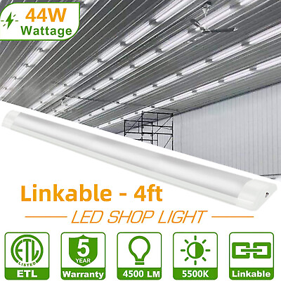 #ad 5 20Pack 4 ft. Utility LED Shop Light FixtureFrosted Lens 5500K Daylight 4500LM $56.39