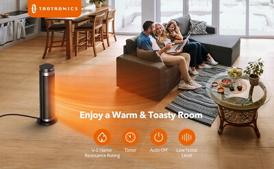 #ad TaoTronics TT HE007 PTC Space Heater 1500W Fast Heating 24quot; Tower DI40 $49.99