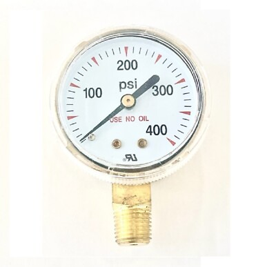 #ad Pressure Gauge 2” High Pressure for Acetylene Regulators 0 400 P.S.I. 2 400 $15.59