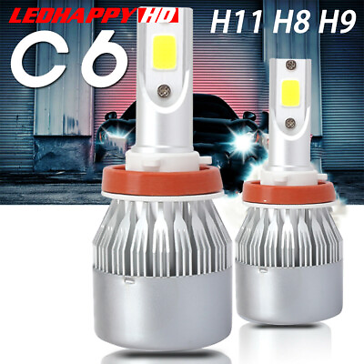 #ad 2PCS H11 COB LED Headlight Bulbs High Low Beam Conversion Kit Fog Lights 6000K $12.99
