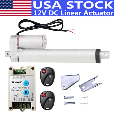 #ad US 1500N Linear Actuator 2quot; 18quot; 12V Electric Motor Remote Controller Auto Lift $19.99