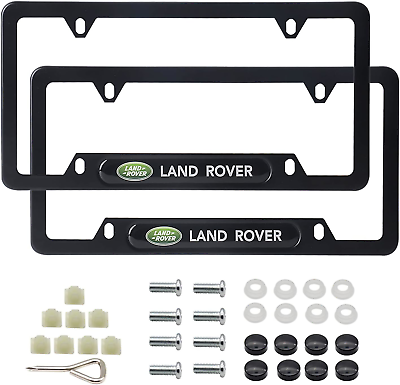 #ad 2PCS License Plate Frame Compatible for Land Rover Matte Black Car Tag Frame Co $27.88