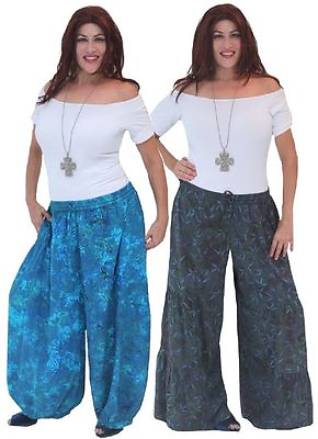 #ad Pants rayon batik misses plus lagenlook womens M L XL 1X 2X 3X 4X 5X ONE SIZE $60.00