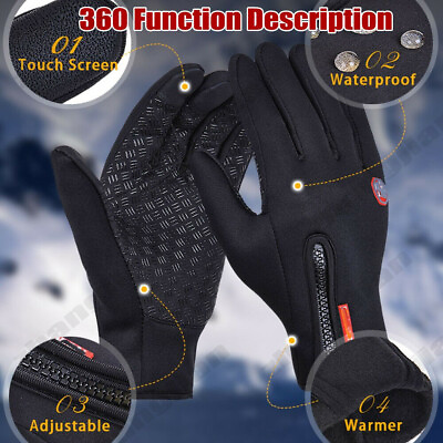 #ad Thermal Windproof Waterproof Winter Gloves Touch Screen Warm Mittens Men Women $4.99