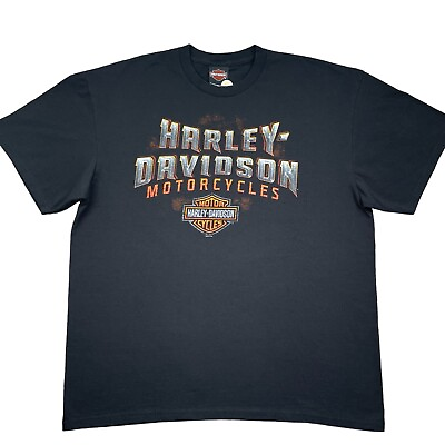#ad Harley Davidson Motorcycles Shield Spell Out Crystal River Florida t shirt XL $19.95