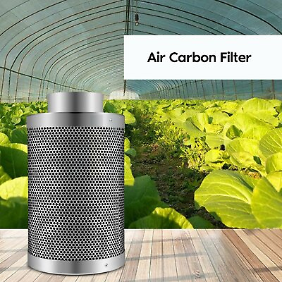 Air Carbon Filter 6 in Hydroponics Odor Control Virgin Charcoal for Inline Fan $50.80