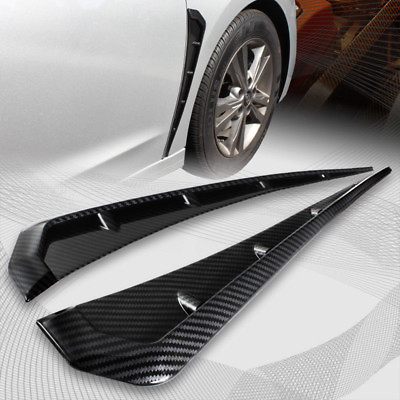 #ad 2pcs Carbon Fiber Car Side Fender Vent Air Wing Cover Trim Exterior Accessories $12.69
