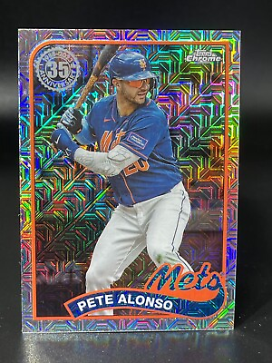 #ad 2024 Topps Series 1 PETE ALONSO New York Mets #27 Chrome 1989 Silver Mojo QTY $2.49