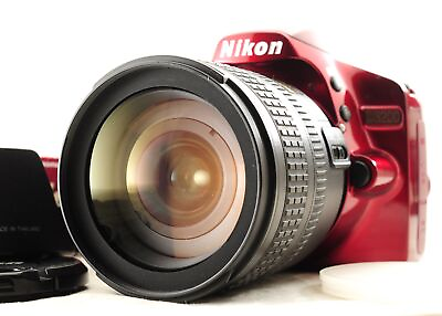 #ad Nikon D3200 24.2 MP Digital SLR Camera Red Kit w AF S DX VR 18 70mm Lens JP $299.00