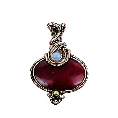 #ad Red Fire Labradorite Copper Sister Gift Wire Wrapped Pendant 2.2 $22.51