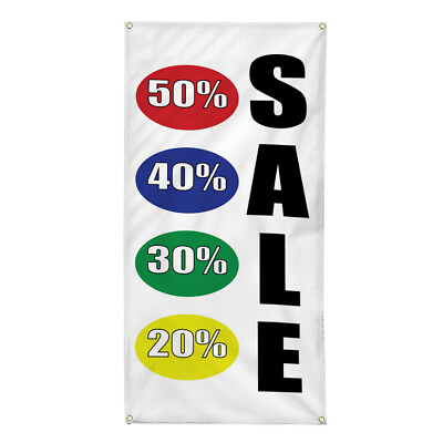 #ad Vertical Vinyl Banner Multiple Sizes 50% 40% 30% 25% Deal Promotion Business $16.99