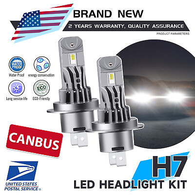 #ad H7 LED Headlight Bulb Canbus Beam 6000K Cool White Bulb For Audi A4 Quattro $26.89