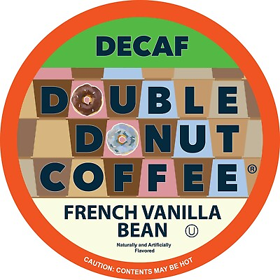 #ad Double Donut Decaf Vanilla Bean Flavored Coffee K Cups Keurig 80 ct $29.99