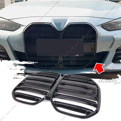 #ad Front Bumper Grille Grill For BMW 4 Series G22 G23 2021 2023 Glossy Black Look $135.99
