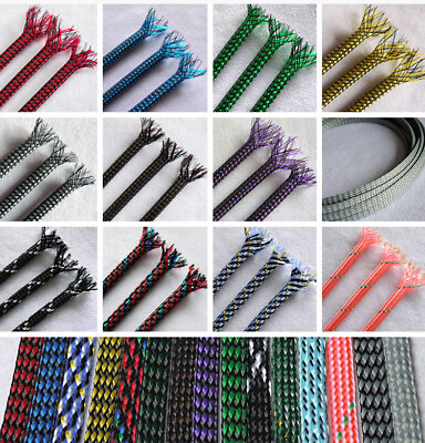 PP Cotton PET Nylon Braided Sleeve Tube 4 12 mm Width Audio Car Cable Sleeving $2.19