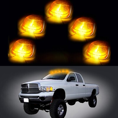 #ad 5X AMBER CAB MARKER ROOF RUNNING LIGHT T10 XENON WHITE LED FOR FORD F 250 F 350 $20.70