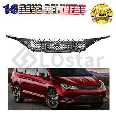 #ad New Front Upper Grille Grill Black Fits 2017 2020 Chrysler Pacifica #68243485AC $94.99