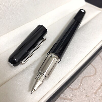 #ad Luxury M Magnet Series Bright Black ColorSilver Clip 0.7mm Ink Rollerball Pen $27.16