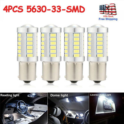 #ad 4x 1156 1141 33 SMD LED Bulbs Interior Car RV Camper Trailer Light 6500K White $6.99