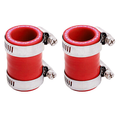 #ad FIT 1987 2006 Factory Yamaha Banshee Hose Pipe Silicone 2pcs Clamps RED $11.99