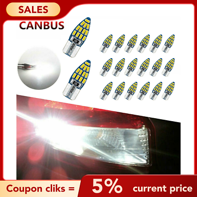 #ad ISINCER 10x T10 194 2825 LED Light Bulb 168 White Super Bright Canbus Error Free $6.79