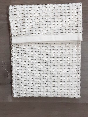 #ad New handmade clutch purse ivory silver detailing cotton 8X6 $7.00
