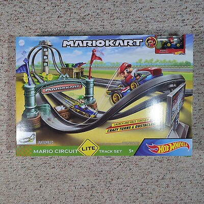 #ad Hot Wheels 1:64 Mario Kart Track Circuit Lite Set Playset GHK15 Nintendo Mattel $49.99